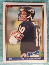 1991 TOPPS PETER TOM WILLIS #168 CHICAGO BEARS 