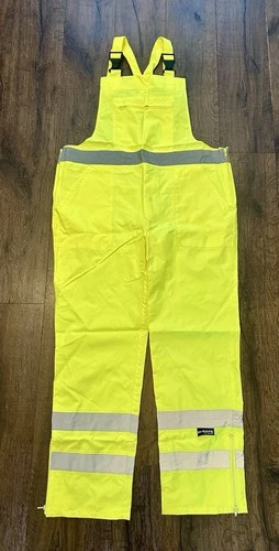 Majestic M-Safe High Visibility Waterproof Rain Bib Overalls Yellow Size Large - product listing photo