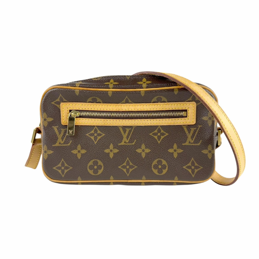 Louis Vuitton Monogram Leather Brown Pochette Cite Shoulder Bag Canvas Brown