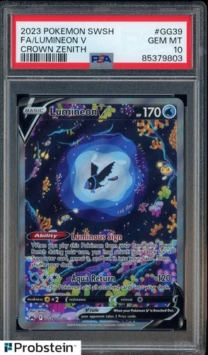 2023 Pokemon SWSH Crown Zenith #GG39 FA/Lumineon V PSA 10 GEM MINT
