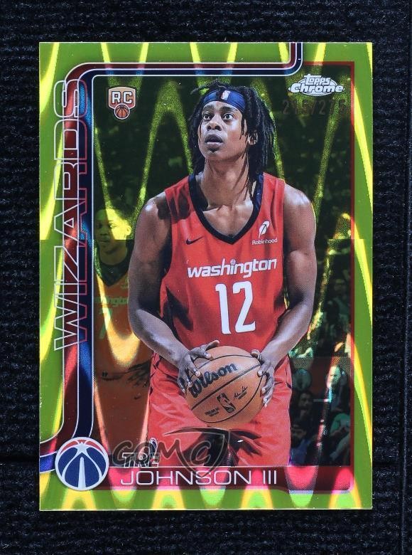 2025-26 Topps Chrome Yellow RayWave Refractor 215/275 Tre Johnson III #256 0n2k
