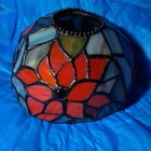 Vintage Tiffany Style Stained Glass Floral Bell Lamp Shade, Multicolor, E26