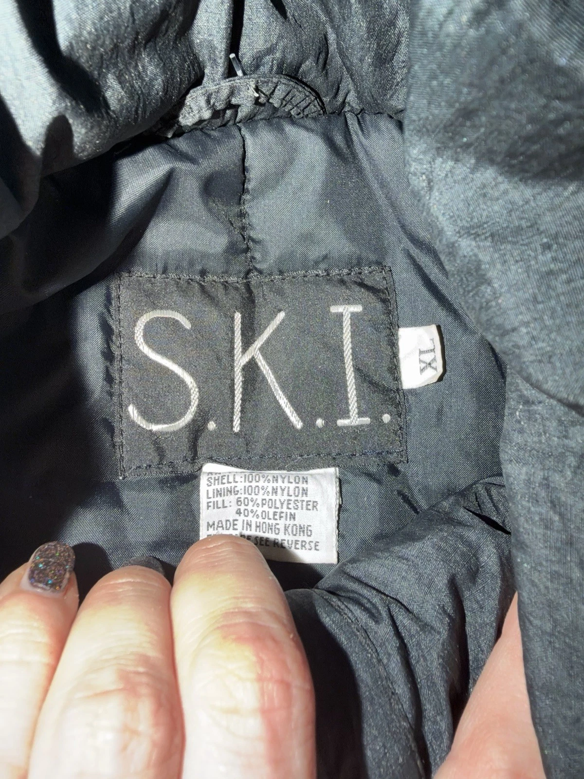 Vintage OG 80s/90s S.K.I Puffer Jacket X-Large EUC Rare Pink Turquoise  image 2