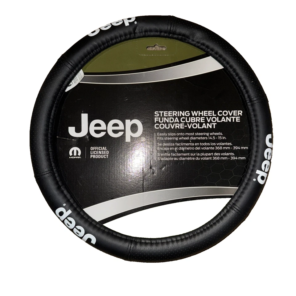 Plasticolor 006729R01 Black Steering Wheel Cover With Jeep Logo Foto 2 de 2