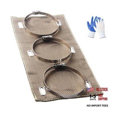 12" x 6" Exhaust Pipe Shield with Gloves, Automotive Exhaust Heat Shield,