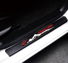 4Pcs Door Sill Protector Reflective for Bronco 4D Carbon Fiber Sticker Decorat