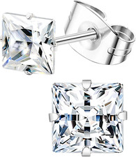 1 Pair Titanium Stud Earrings for Women Men, G23 Hypoallergenic Pure Titanium