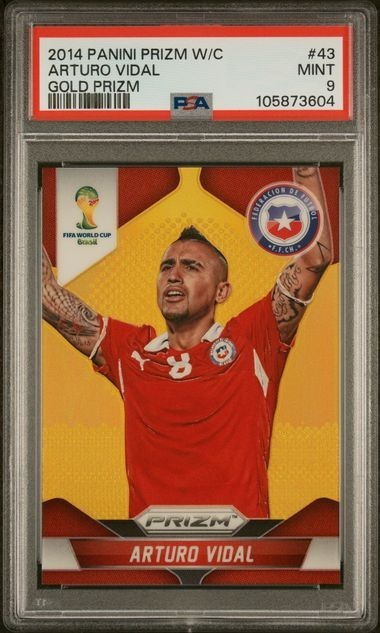 2014 Panini Prizm World Cup #43 Arturo Vidal Gold Prizm /10 PSA 9 Chile