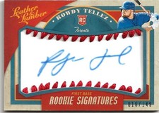 2019 Panini Leather & Lumber Rowdy Tellez Auto RC 016/149 Texas Rangers