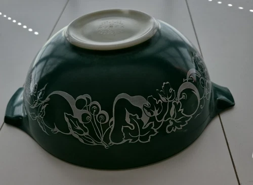 Pyrex Promotional ~ #444 Green Fruit Salad ~ Cinderella Bowl ~ 4-Quart ~ 1960s