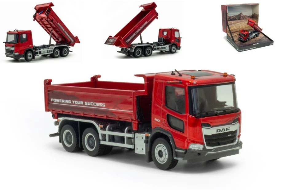 MODELLINO CAMION STATICO UNIVERSAL HOBBIES DAF XD KIPPER ROSSO SCALA 1:50 - Immagine 2 di 4