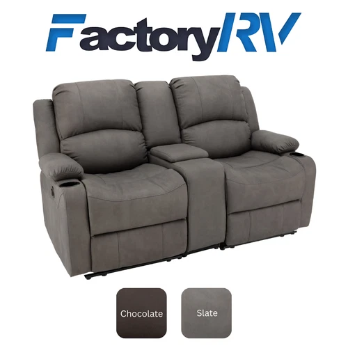 Camper Comfort 67" Powered Wall Hugger Sofa | Reclining RV Theater Seats