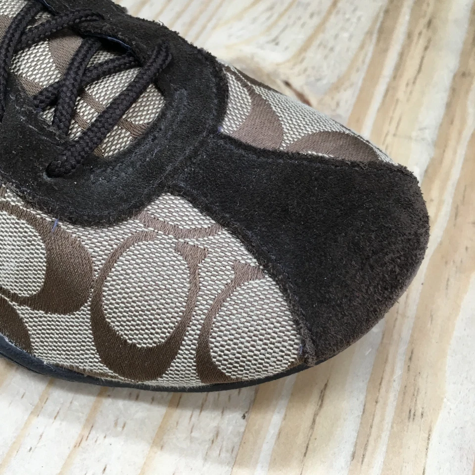 Coach Signature Shoes Womens 9 M Jayme Casual Low Top Sneakers Brown Lace Up - Image 4 of 4