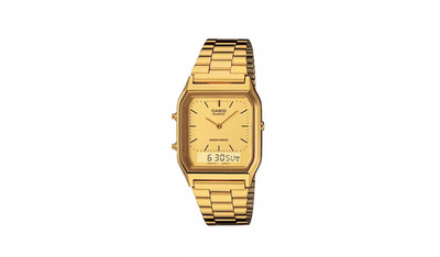 Casio AQ-230GA9DMQYES Gold Edelstahl Dual Time Uhr