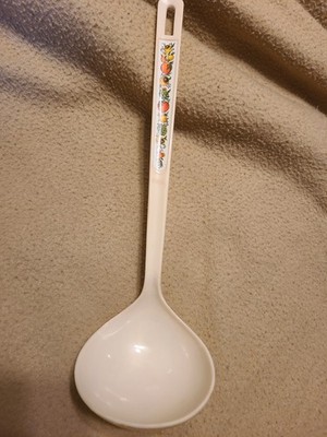 Vintage Spice of Life Ekco Nylon 12 inch Soup Ladle- vegetable pattern