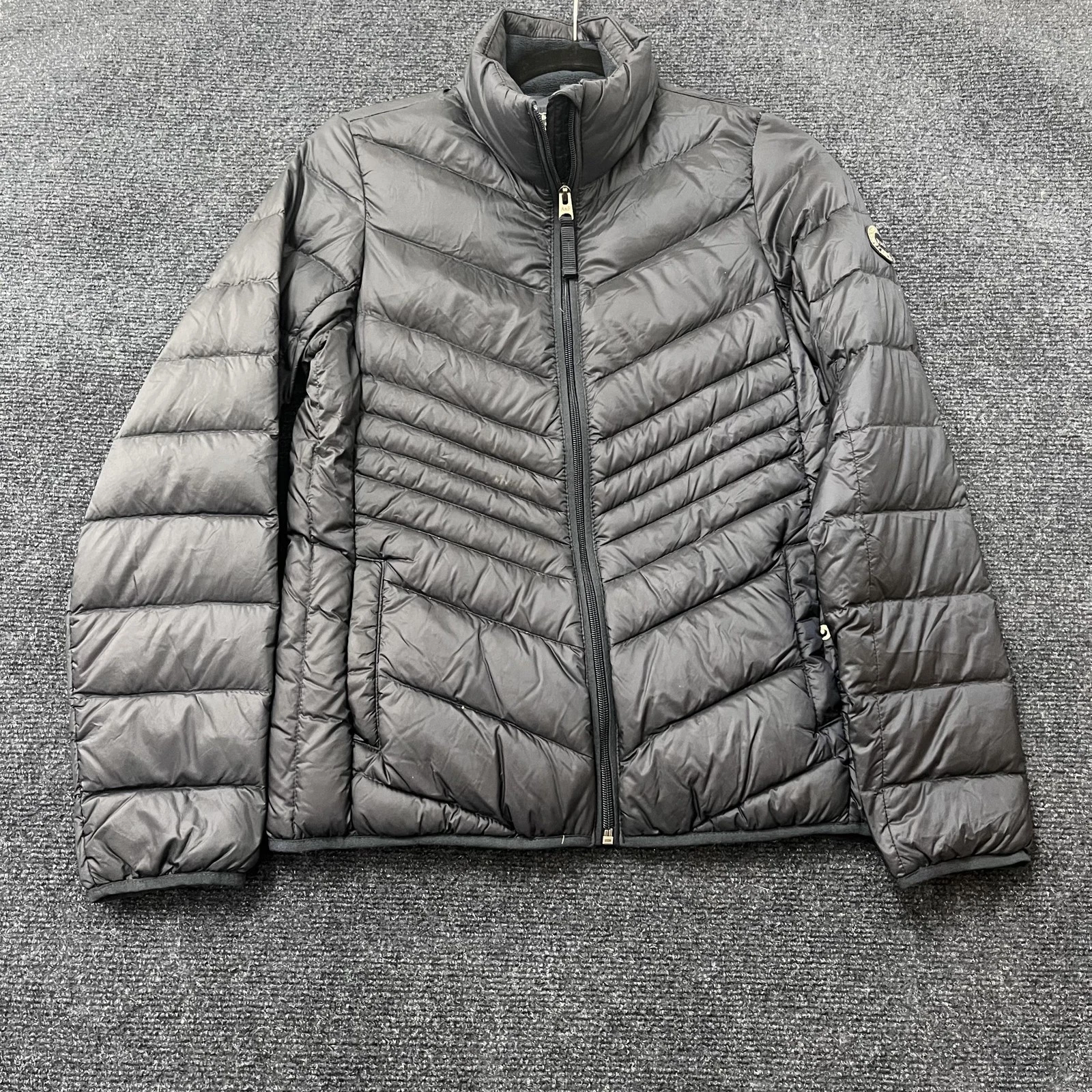Abercrombie & Fitch Jacket Mens Small Blue Down Puffer Full Zip Packable Outdoor