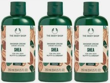 3 Crema de ducha de karité para piel seca The Body Shop 8,4 onzas nuevo lote de 3