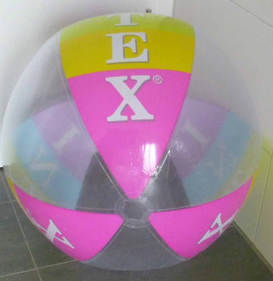 Extrem seltener riesiger bunt transp. WASSERBALL "Intex", D = 85 cm / 34" flach - Bild 4 von 4