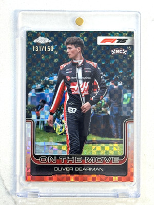 2025 Topps Chrome F1 #186 Oliver Bearman Rookie Rc Blue Checker Refractor /150