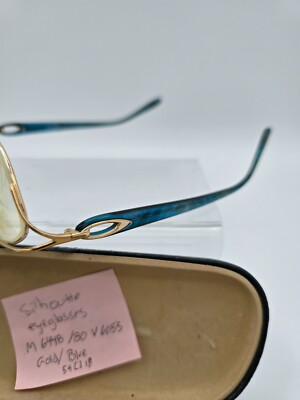 Silhouette Eyeglasses M 6448 /80 V 6053 Gold/ Blue Oval Austria 54[]18 130 Frame Quay Australia High Key Twist Aviator Sunglasses - Doe  main image 3