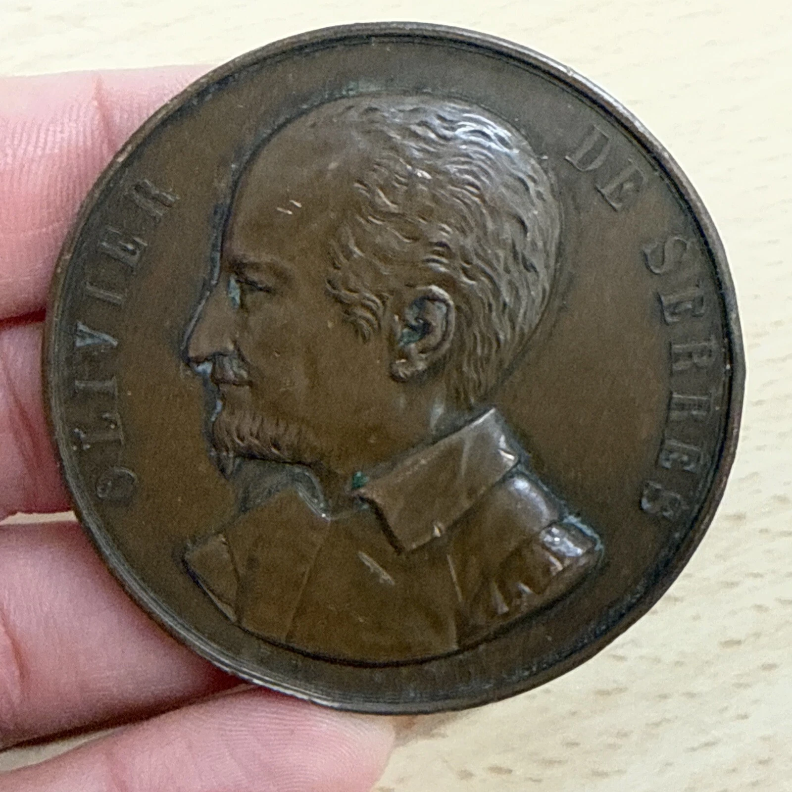 Médaille Olivier De Serres Société D’agriculture De Beauvais Avec Poinçon ￼