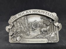 1984 Siskiyou The Rocky Mountains Belt Buckle Pewter damaged