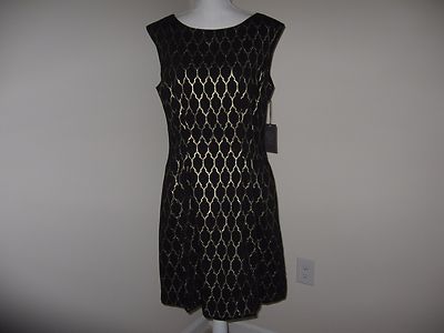 Vince Camuto Metallic Jacquard Fit and Flare Dress for Woman Size