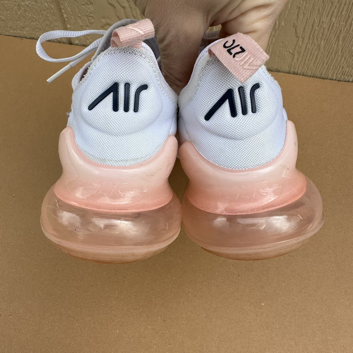 Nike Air Max 270 White Bleached Coral Pink Sneakers AH6789