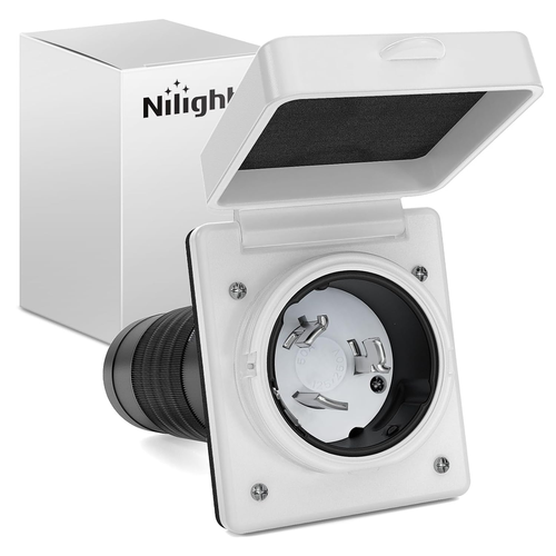 50amp 250V Power Inlet Outdoor Receptacle Electrical Twist Lock NEMA RV