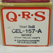 Q.R.S. Celebrity MORE Peter Duchin Live CEL-157-A Vintage Player Piano Word Roll