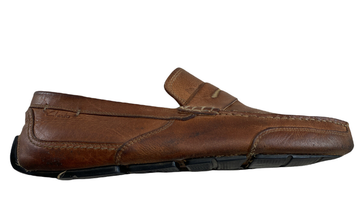 Clarks 16326 Brown Leather Ortholite Penny Driving Loafers Clarks 16326 Brown Leather Ortholite Penny Driving Loafers