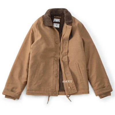 Men's Vintage US Navy N-1 Deck Jacket Winter Flight Fleece Jackets