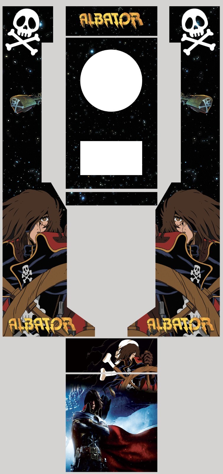 Stickers Albator pour cible fléchettes de bar Dartcab en vinyle mat