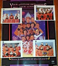Vintage NASA Space Shuttle Poster & (4) 8x10 Mission Crew Color Photos