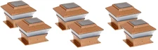 6 PK 2-SMD Outdoor 4X4 Garden Solar Copper Post Deck Cap Square Fence Light 244A