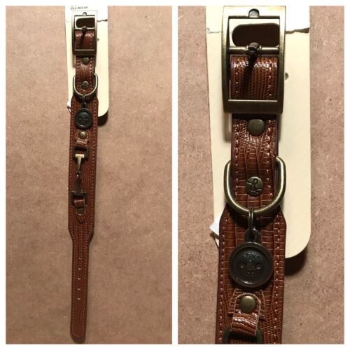 BOND & CO. Dog Collar Brown W/ Buckle XS/SMALL Crock Brown 10-12”