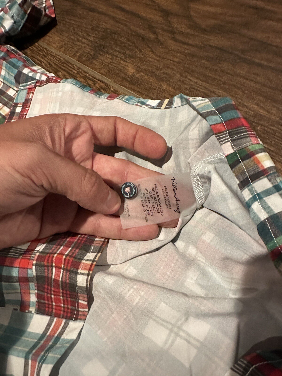 WILLIAM MURRAY Mens Small Patchwork Plaid Button … - image 6