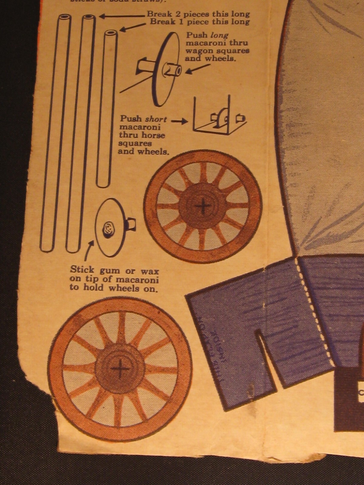 1950s Wheaties Cereal Box Adventure on Wheels Covered Wagon Cut Out | eBay