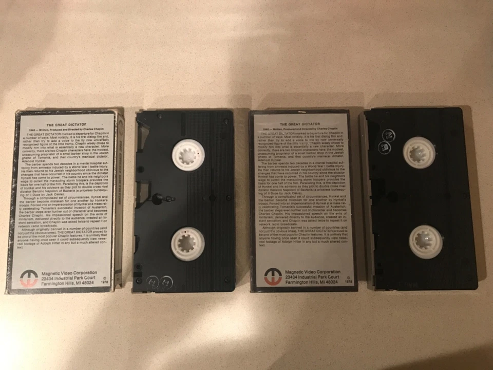 The Great Dictator: Part 1 & 2 (VHS, 1978, Magnetic Video) Charlie Chaplin - Image 2 of 4