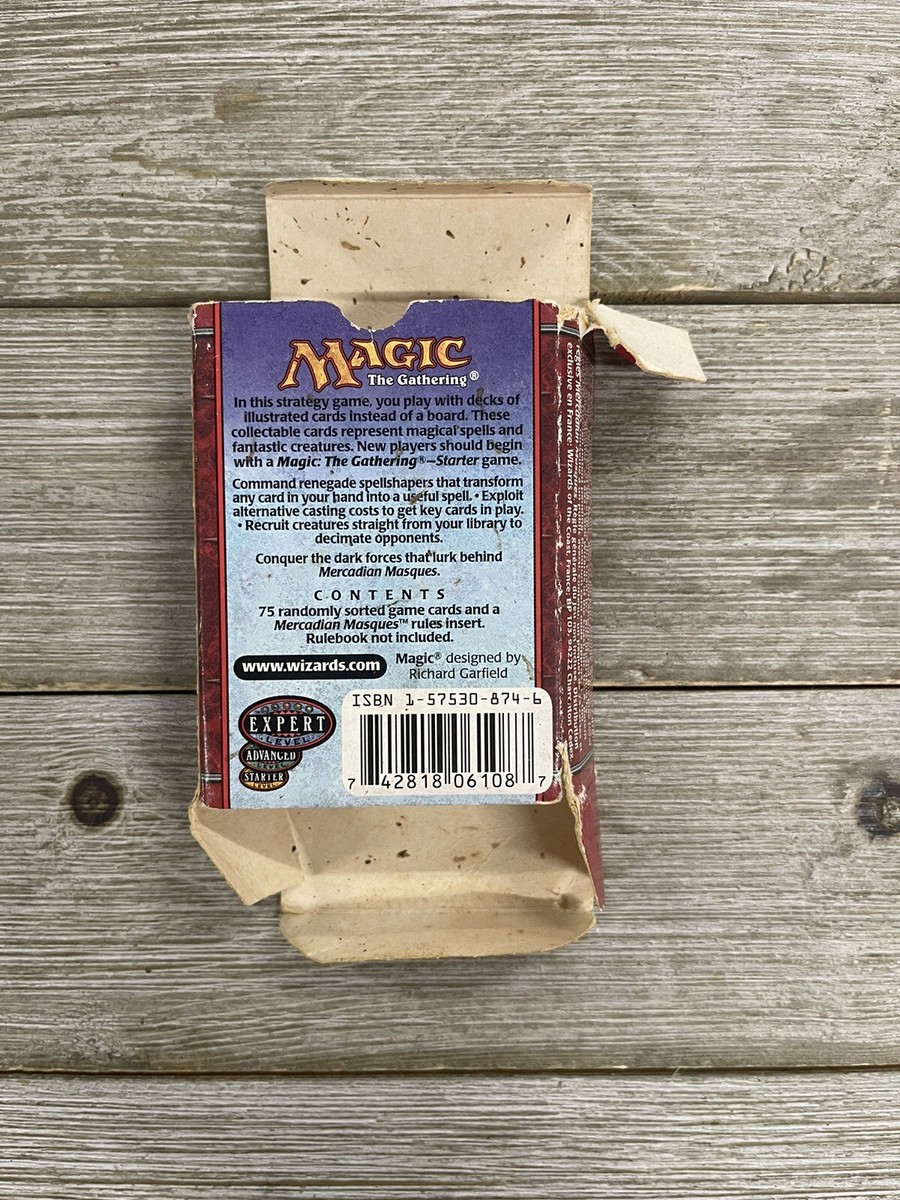 Magic The Gathering Mercadian Masques Tournament Pack *EMPTY Magic The Gathering Mercadian Masques Tournament Pack *EMPTY