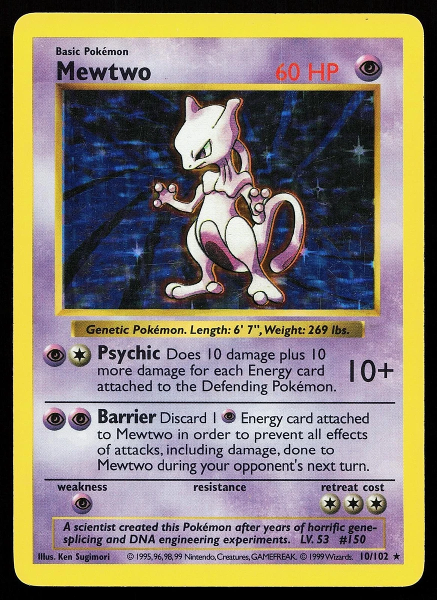 Mewtwo Pokémon TCG Shadowless Individual Collectible Card Game