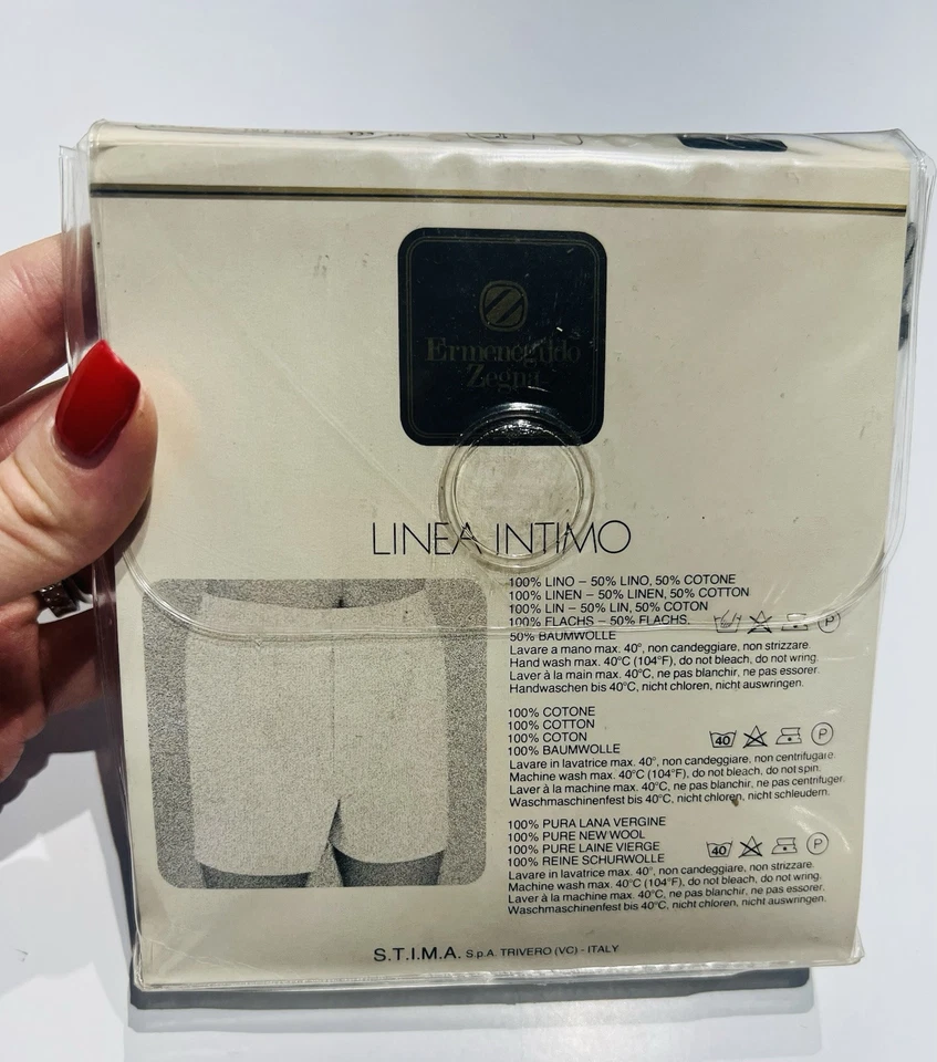 Ermenegildo Zegna 100% 棉蓝色白色条纹男式平角短裤内衣 — 第 2/3 张图片