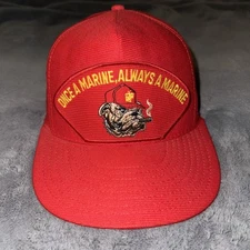 New Vintage Eagle Crest Hat Once A Marine Always A Marine USMC Smoking Bulldog