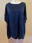 Lunya Silk Sleep Set Size M Blue Top Shorts Lounge Minimalist Luxury Sleepwear