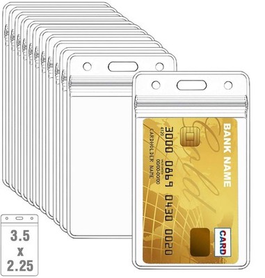 Clear Plastic Vertical Name Badge ID Card Holders Office & School Supplies