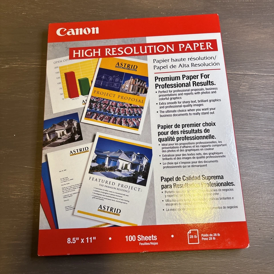 New Canon HR-101 High Resolution Paper, 8-1/2 x 11, White, 100 Sheets - Image 2 of 4