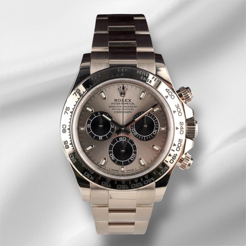 Rolex 40mm Daytona Ghost White Gold Silver Dial Mens Watch 116509