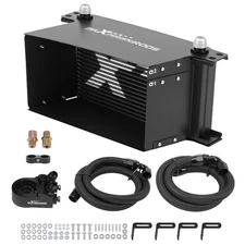 19 Row Universal Transmission Oil Cooler Kit 10AN Engine Aluminum Thermostatic