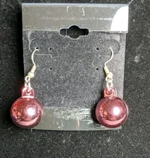 Pink Christmas Ornament drop earrings