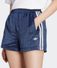 Adidas Originals Women's Pinstripe 3-Stripes Shorts Navy Blue KD2285 - New W Tag